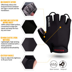 BOILDEG Cycling Gloves Bike Gloves Mountain Road Bike Gloves Anti-slip Shock-absorbing Pad Breathable Half Finger Bicycle Biking Gloves for Men & Women