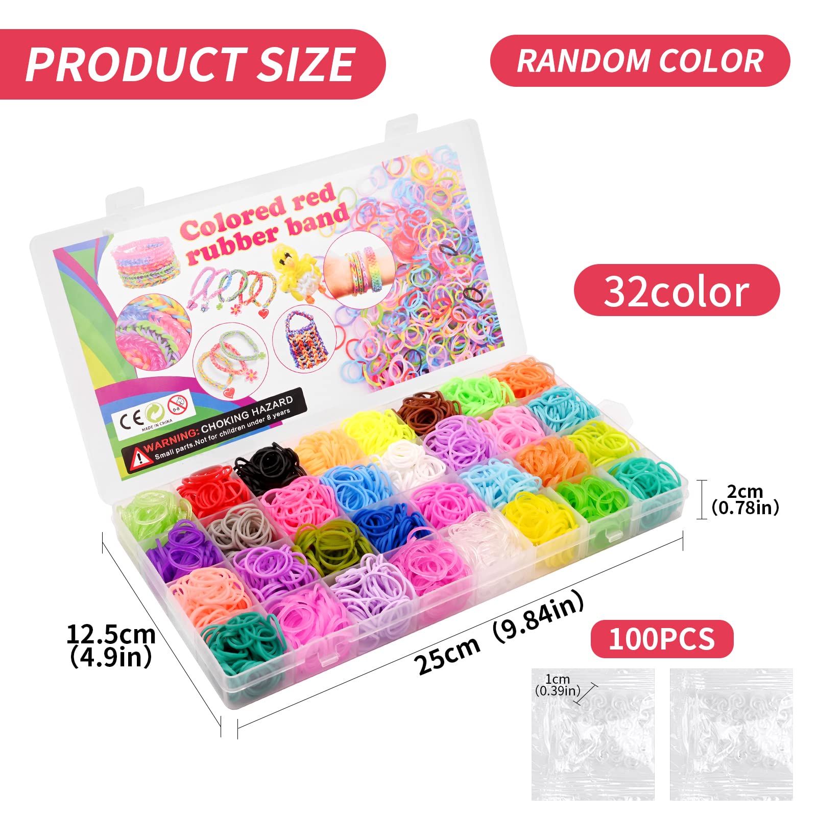 Loom Bands Refill Kit 2000and Colorful Rubber Bands in 32 Colors Twist Bands with S Clip for DIY Bracelet Making Handmade Bracelets Friendship Bracelet Kit