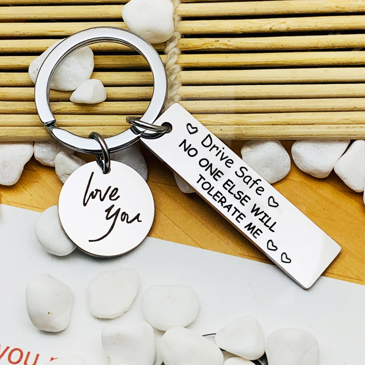 Exiiantag Drive Safe Keychain Gift Drive Safe Keyring for Boyfriend Father Mother Birthday Gift Keychain,Valentine's Day Gift Keychain with Gift Box