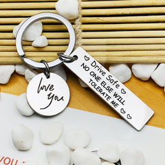 Exiiantag Drive Safe Keychain Gift Drive Safe Keyring for Boyfriend Father Mother Birthday Gift Keychain,Valentine's Day Gift Keychain with Gift Box