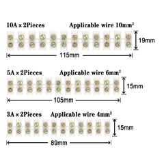 AUKENIEN Electrical Connector Blocks Kit 3 Values 6pcs 3A 5A 10A Terminal Block Strip 3 5 10 Amp Electric Wire Connectors White Choc Blocks Connecting for Wiring Cable