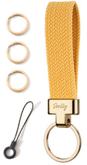 SENLLY Car Keychain, Stretchy Key Holder, Original Elastic Anti-Drop Design Finger Lanyard Strap