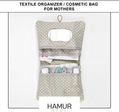 HAMUR HOME Diaper Bag Organizer And Cosmetic Bag 2in1 - Small Diaper Bag For On The Go Mom's Diapers Cream Wipes Baby Organizer (Space)