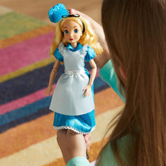 Disney Store Official Alice in Wonderland Classic Doll for Kids, 30cm/11”, Includes Brush, Fully Poseable Toy in Satin Dress and Pinafore - Suitable for Ages 3and