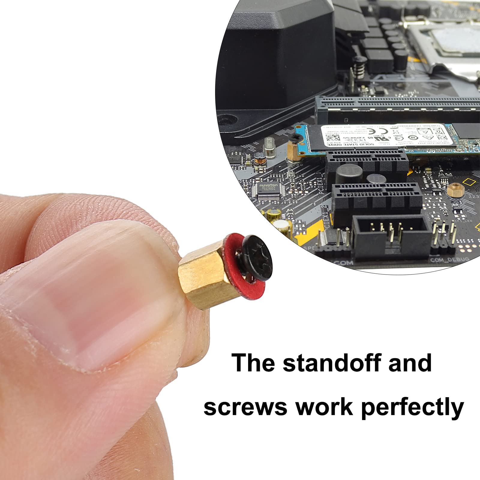 FandWay M.2 Standoff and Screw,M.2 SSD Mounting Kit for M.2 Drives,Asus motherboard M.2 Screw and Hex Nut Stand Off Spacer(5 sets)and1 pcs screwdriver