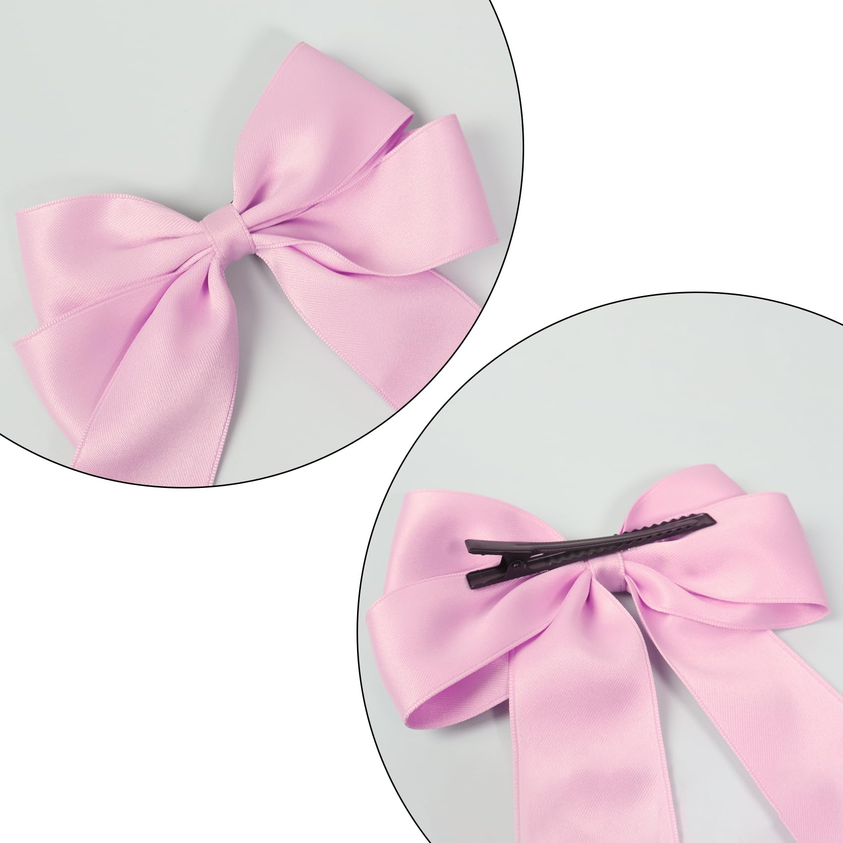 2 Pack Bow Hair Clips, Pink Hair Bows for Women Girls, Large Bow Clips Hair Barrette Hair Accessories