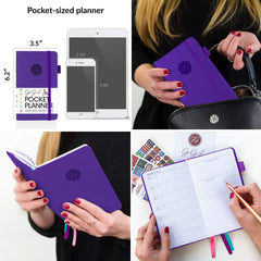 GoGirl Planner and Organizer for Women – Pocket Weekly Planner, Goals Journal & Agenda for Time Management & Productivity. Undated (Purple)