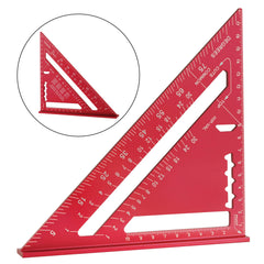 7 Inch Triangle Ruler, Red Triangle Ruler, High Precision Aluminum Alloy Triangle Ruler,Layout Measuring Tool for Engineer Carpenter (Metric)