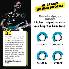 DR Strings HI-BEAM™ - Stainless Steel Bass Strings: Extra Light 40-95