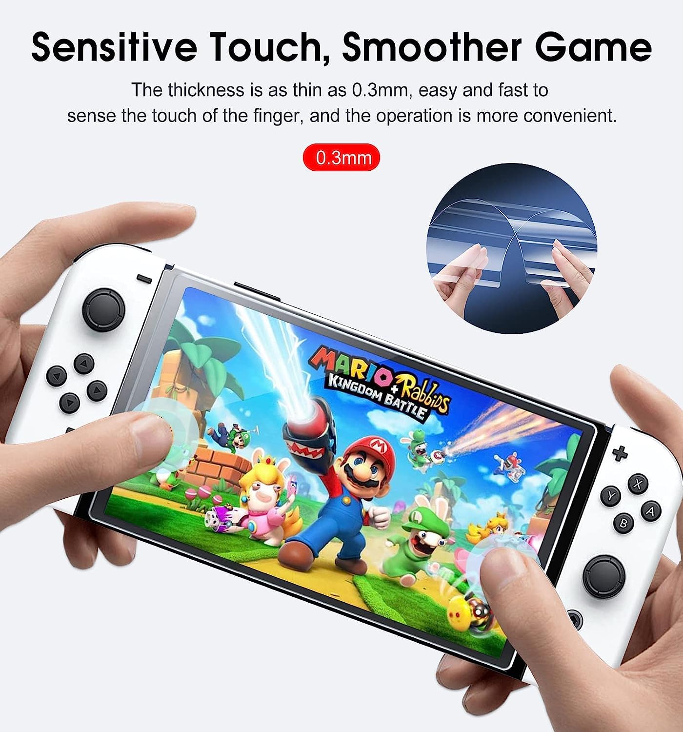 XINRUISEN Screen Protector for Nintendo Switch OLED 2021 New Model 7 2Pack Tempered Glass Screen Protector for Nintendo Switch OLED 2021, Protective Cover Glass Saver Protection for Switch OLED