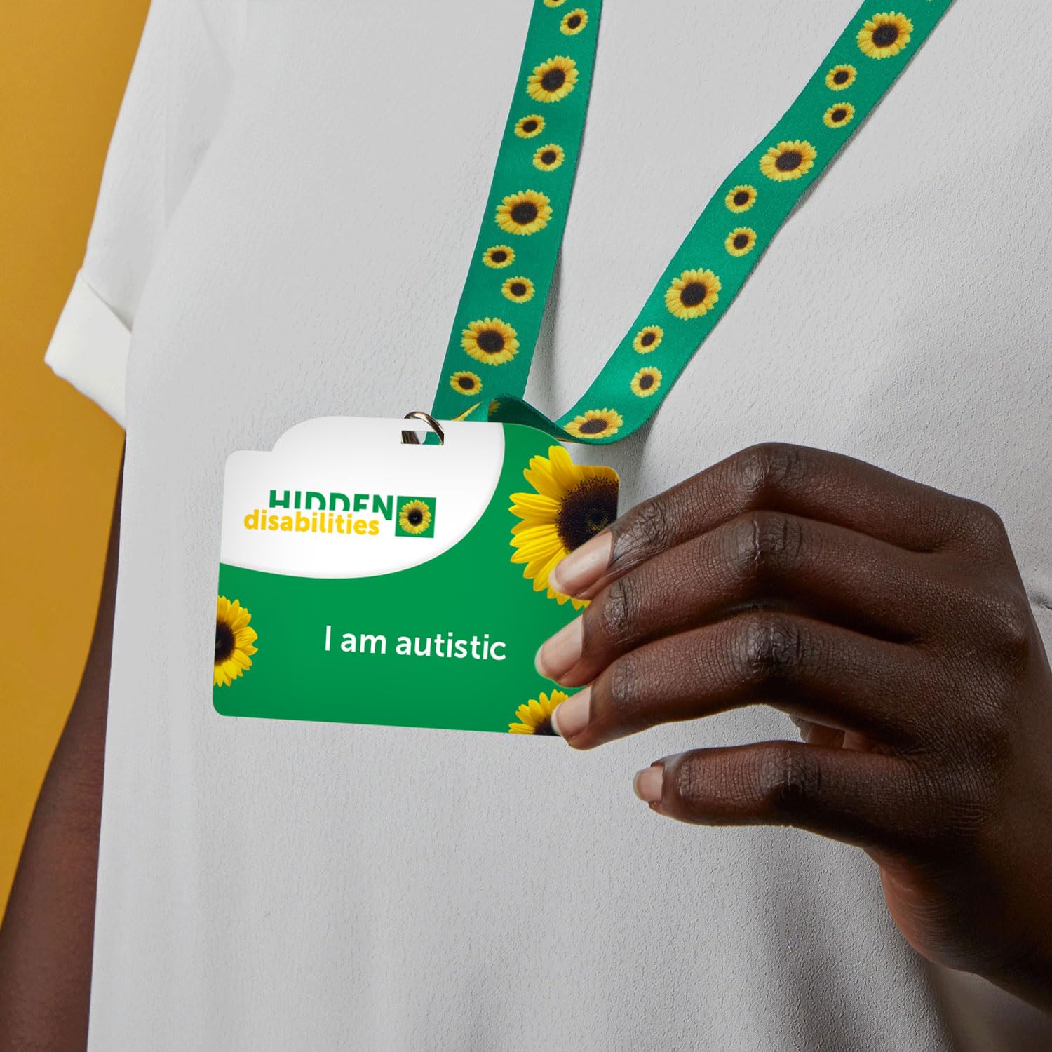 Autism Awareness Card with Hidden Disabilities Sunflower Lanyard, Hidden Disability Card