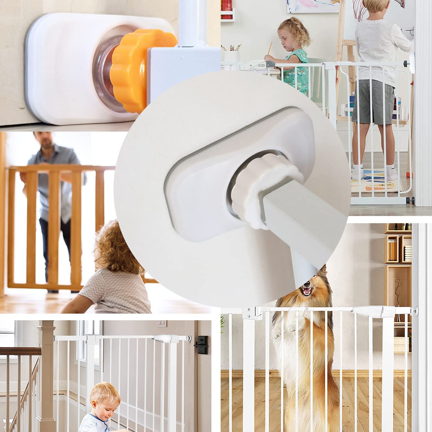 4 Pcs Safety Baby Gate Wall Protector Stair Gate Extension Wall Saver for Baby, Pet, Stair, Door, Wall Surface Safety