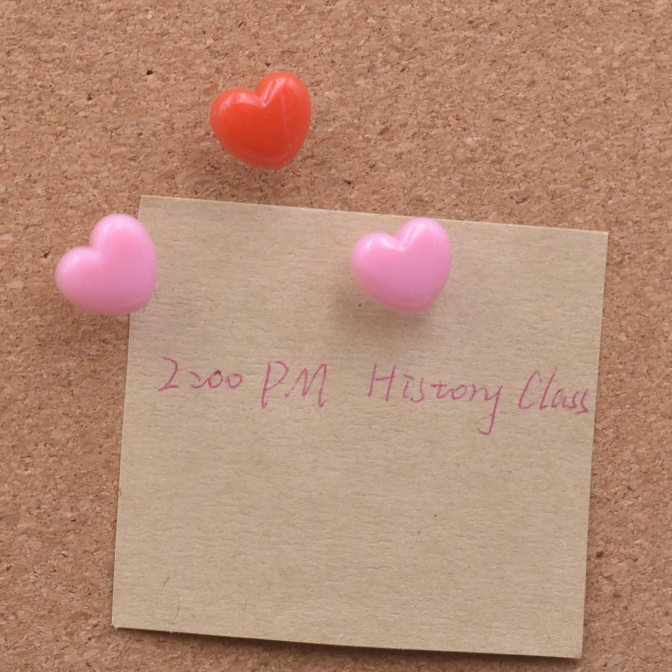 100pcs Heart Push Pins, Cute Push Pins Decorative Pink Pins Drawing Pins for Photos Wall, Maps, Bulletin Board, Cork Boards