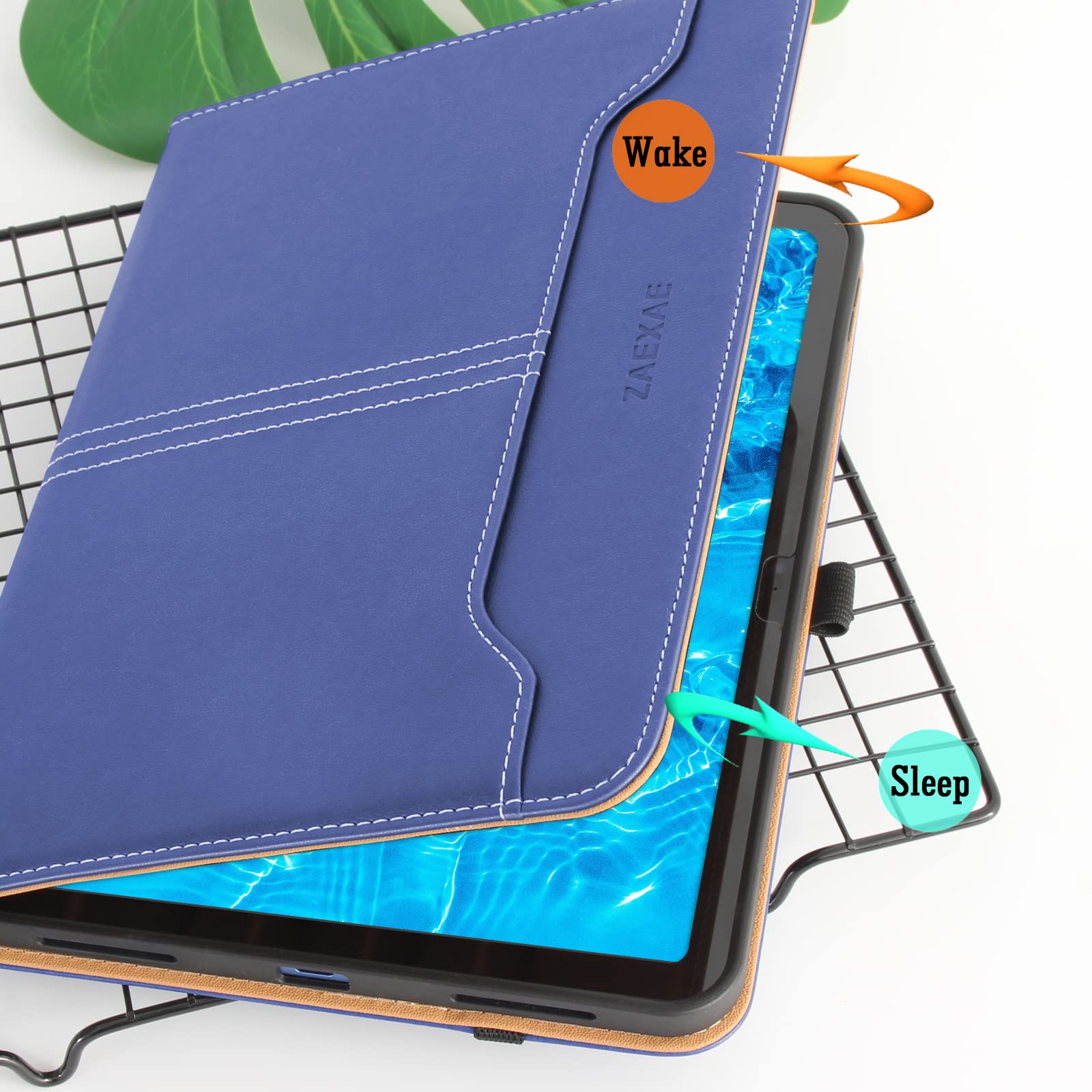 iPad 10th Generation Case iPad 10.9 Inch Case 2022, iPad Case 10th Generation [Multi-Angle Viewing] Smart Cover with Hand Strap, PU Leather, Auto Wake/Sleep, Blue