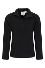 Mountain Warehouse Camber II Kids Half-Zip Fleece Jet Black 7-8 Years