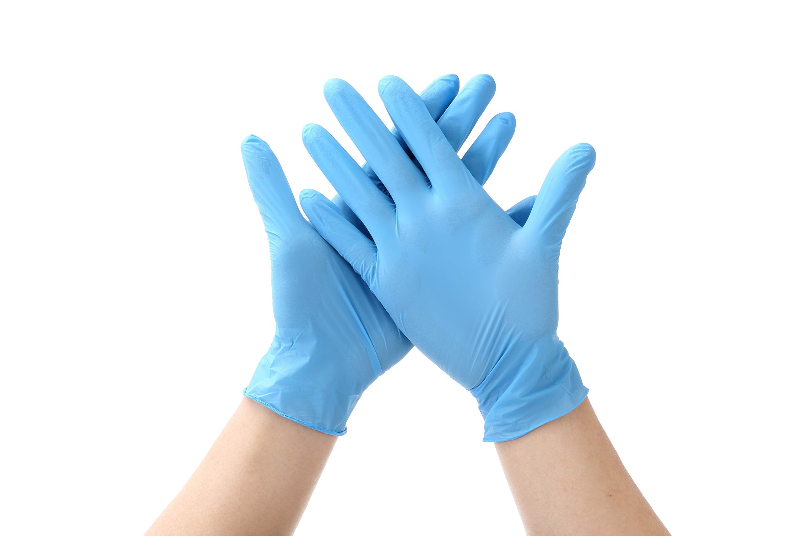 Disposable Nitrile Gloves, Powder Free, Blue, Size M (Pack of 200 Pieces)