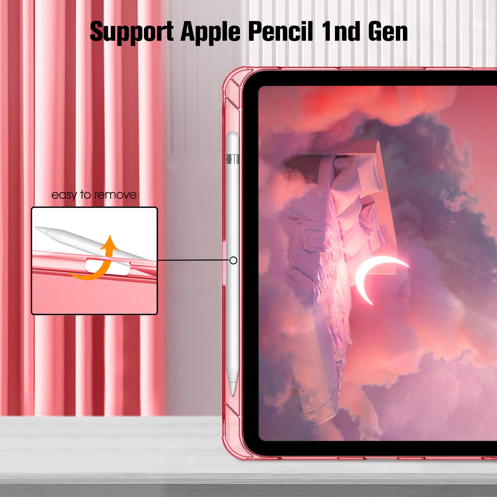 FINTIE Case Compatible with iPad 10th Generation (2022) 10.9 Inch, Ultra Slim Protective Cover with Matte Back Shell with Pencil Holder, Auto Wake Sleep, Pink