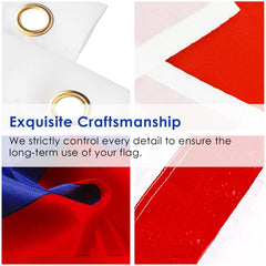 AhfuLife Union Jack Flags 5ft x 3ft, 2pcs Great Britain British Flags - Double Side with Brass Eyelets United Kingdom Flags for Coronation Street Party Decorations