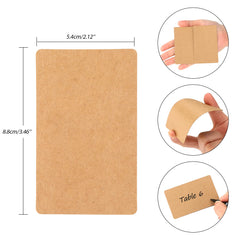 G2PLUS Blank Kraft Cards - 100PCS Blank Playing Cards - Paper Message Marking Cards as Flashcards Bookmarks, Spelling Cards - 8.8x5.4CM