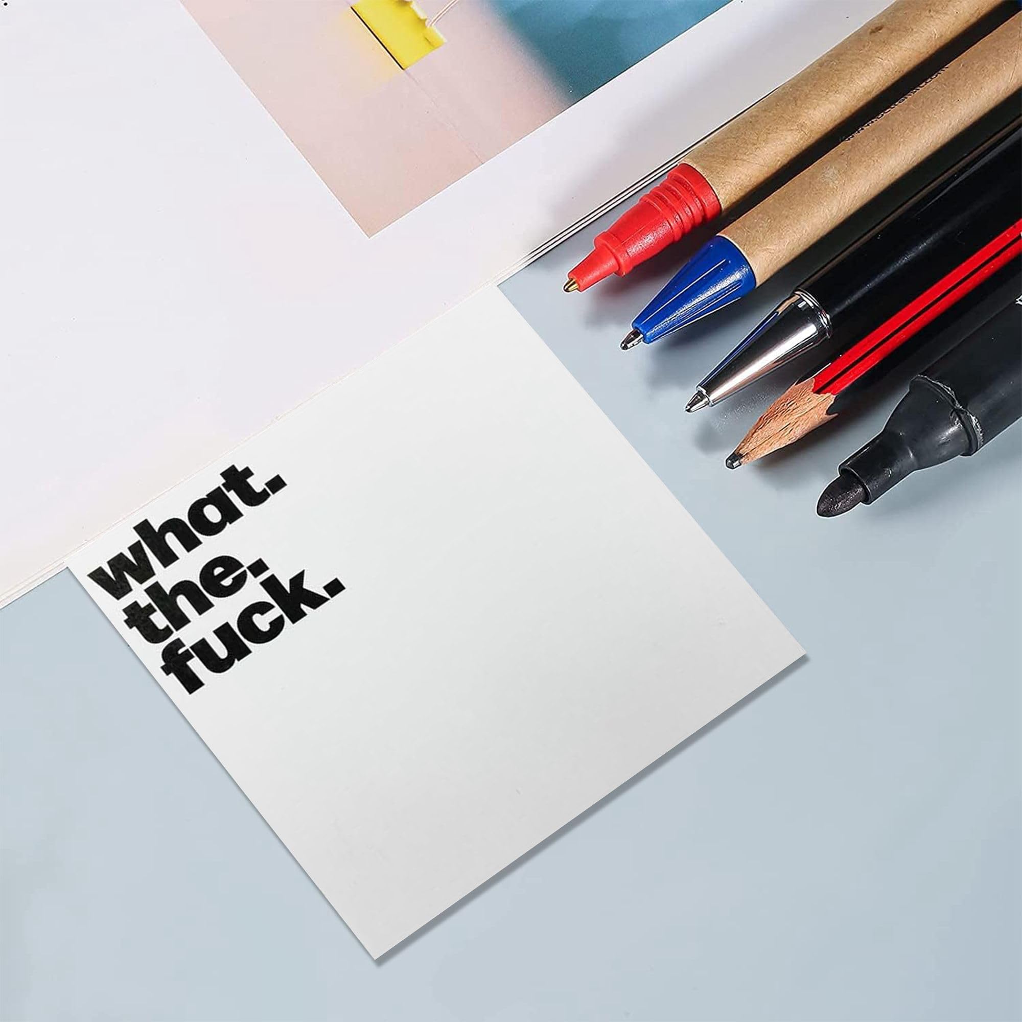 Small Sticky Notes, 3PCS Sticky Notes Set, What The Fuck Sticky Notes Novelty Office Supplies, Rude Posted Notes Desk Accessories Christmas Gifts, Funny Gifts for Friends Co-Workers Boss