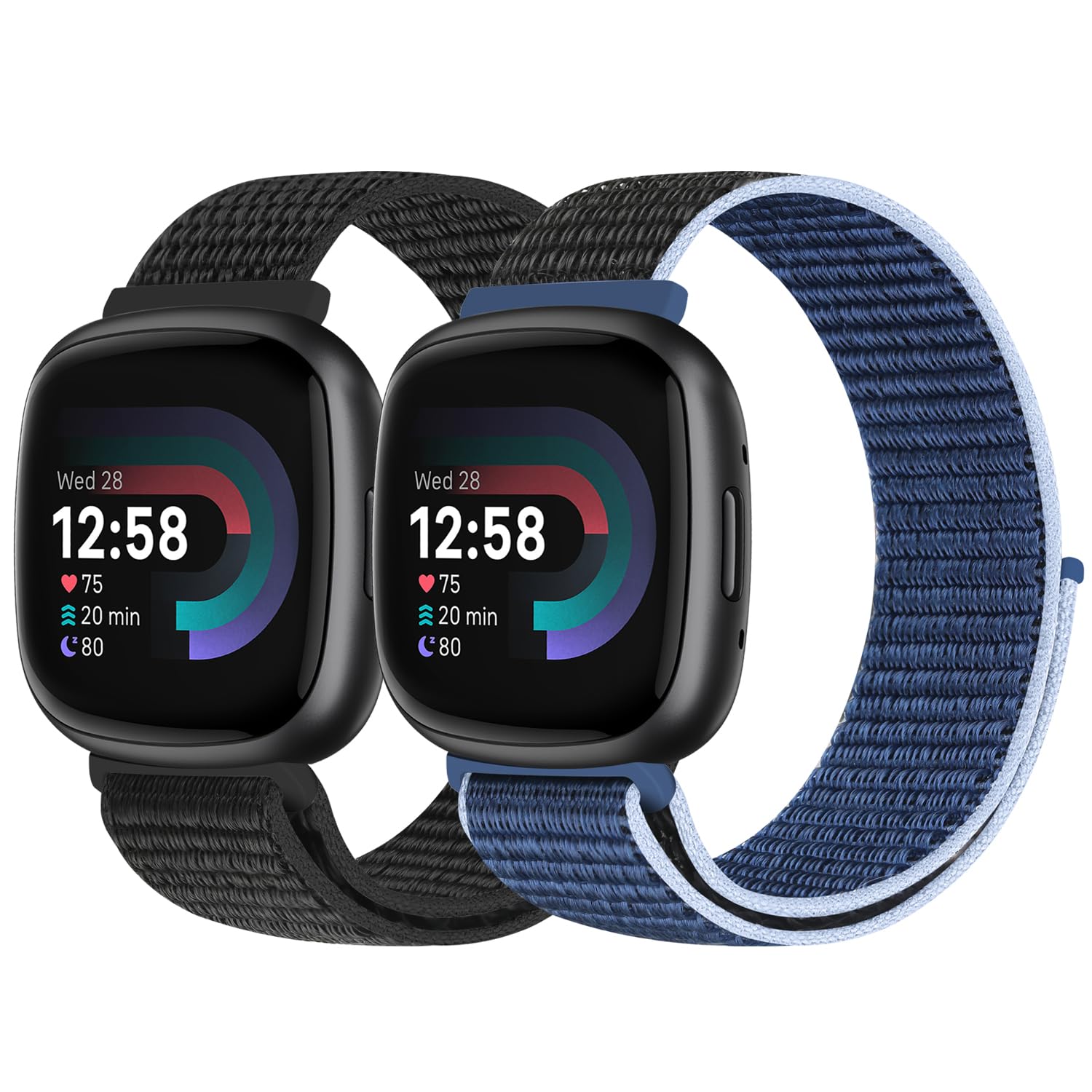 WNIPH Nylon Strap Compatible with Fitbit Versa 3/Fitbit Versa 4/Fitbit Sense 2/Fitbit Sense,Sport Loop Adjustable Replacement Wristband for Fitbit Versa 4/Versa 3/Sense 2/Sense for Women Men