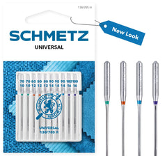 SCHMETZ Domestic Sewing Machine Needles   10 Universal Needles 130/705 H Needle size 70/10-100/16   Suitable for a wide range of fabrics   Can be used on all conventional household sewing machines