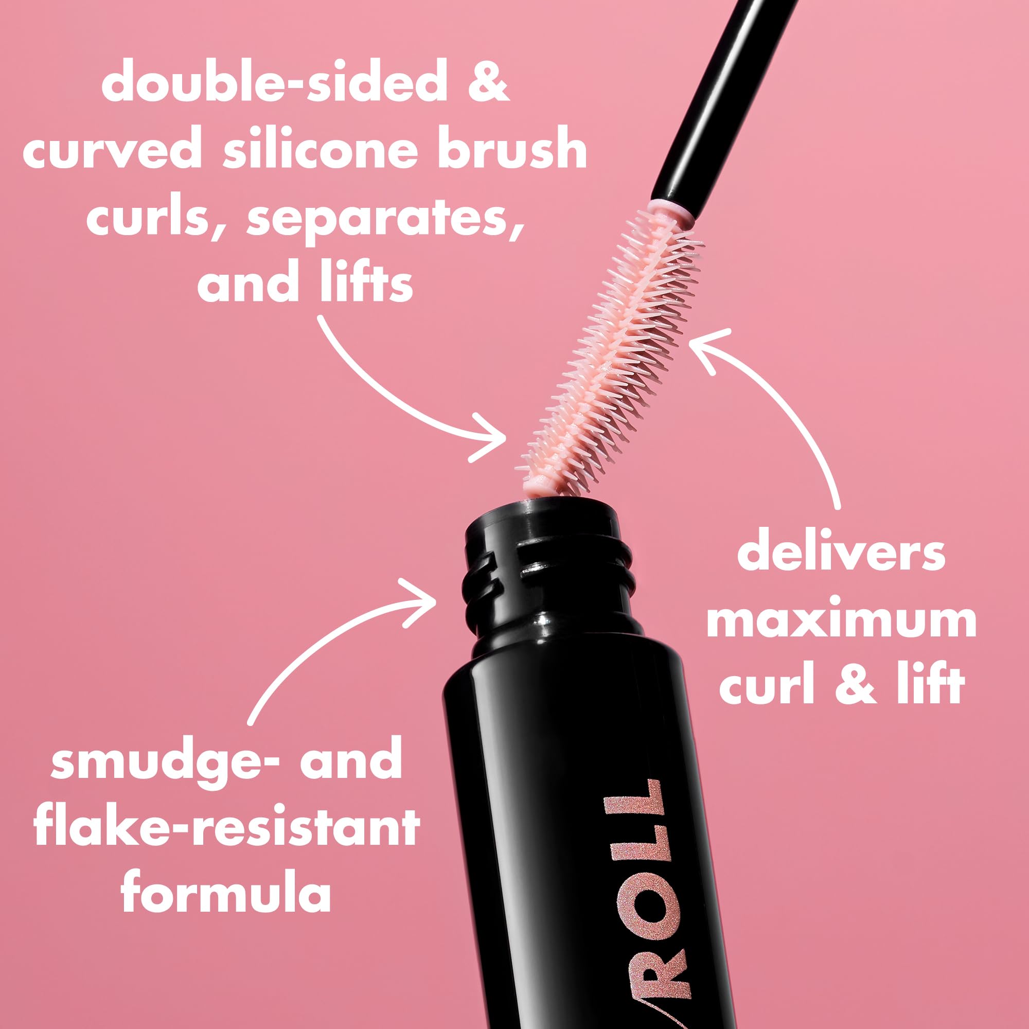 e.l.f. Lash 'N Roll Mascara, Curling Mascara For Visibly Lifted Lashes, Lifts & Separates Lashes. Long-Lasting Formula, Vegan & Cruelty-Free, Black