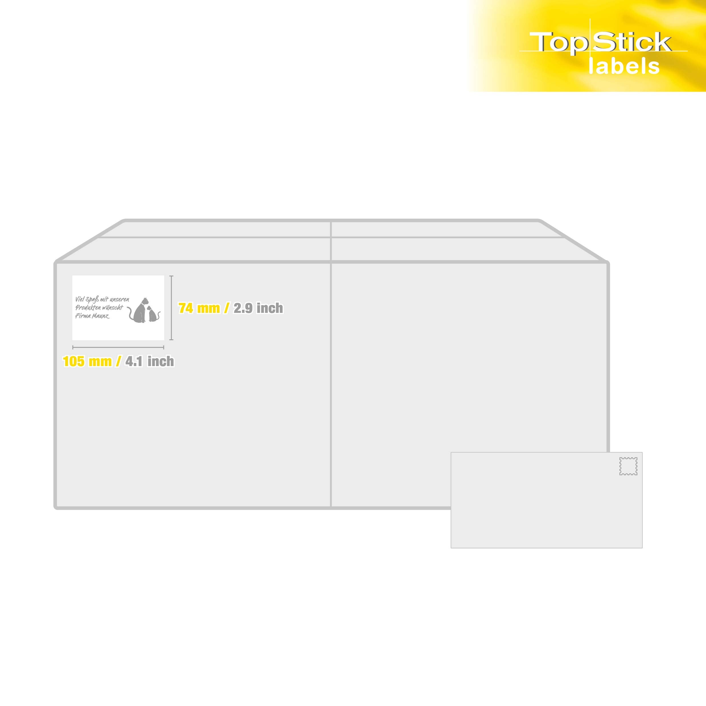 TopStick 8716 Multi-Purpose Labels, 8 Labels Per A4 Sheet, 105 x 74 mm, 8000 Labels, Self Adhesive, Large Stickers for Laser and Inkjet Printers, White