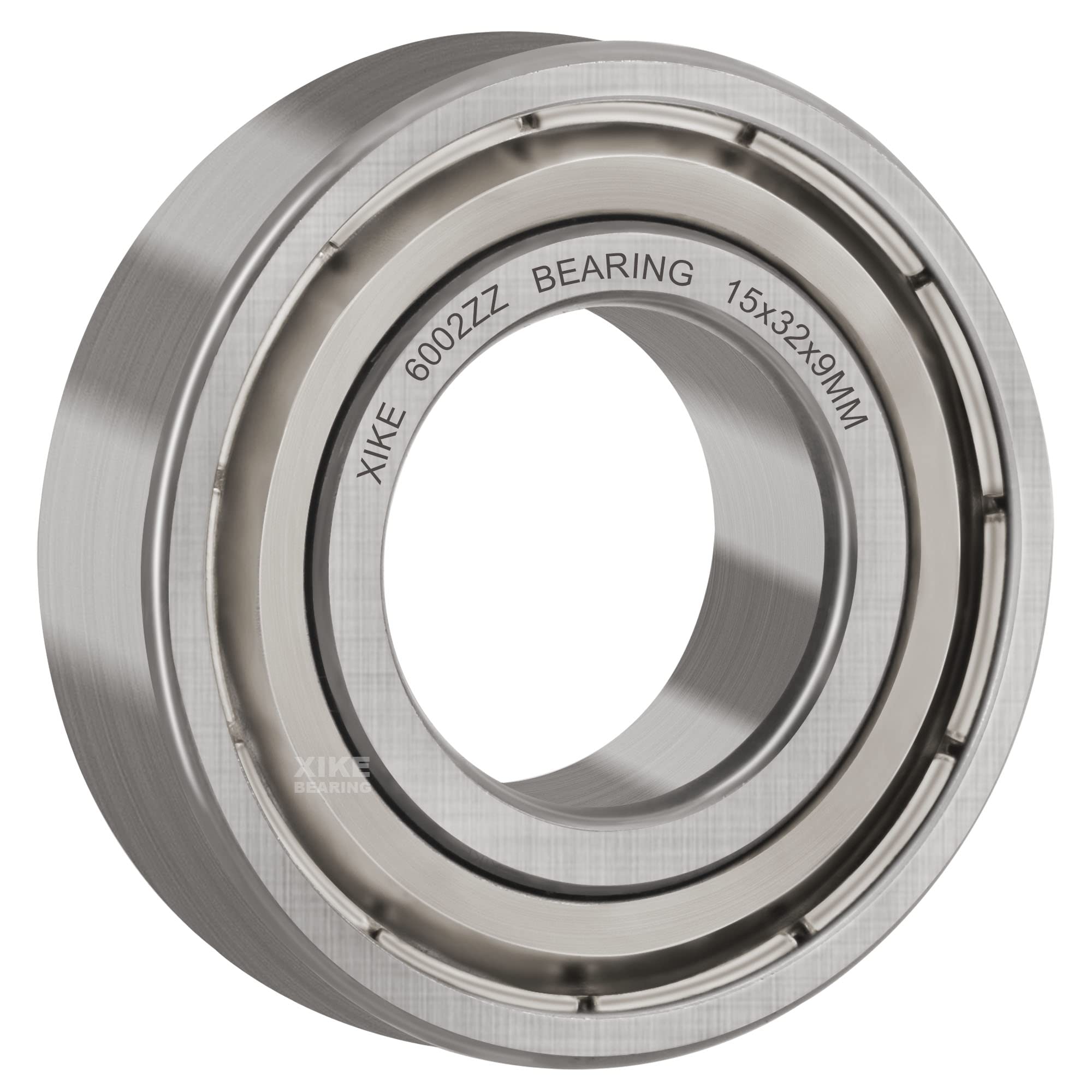 XIKE 6002ZZ Ball Bearings 15x32x9mm, Bearing Steel and Double Metal Seals, Pre-lubricated, 6002-2Z Deep Groove Ball Bearing with Shields, 2 in a pack.