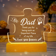 Vetbuosa Gifts for Dad - Acrylic Puzzle Night Light, Christmas Gifts for Dad, Dad Gifts with Warm Words, Birthday Gifts for Dad, Dad Gifts from Daughter, Dad Birthday/Thanksgiving/Christmas Gifts.