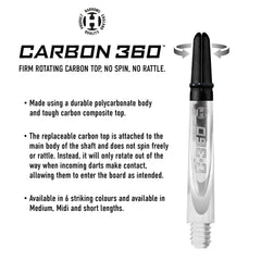 Harrows Darts 3 x Sets of Carbon 360 Dart Stems - 9 Dart Shafts in Total - Medium, Midi & Short (Clear, Medium)