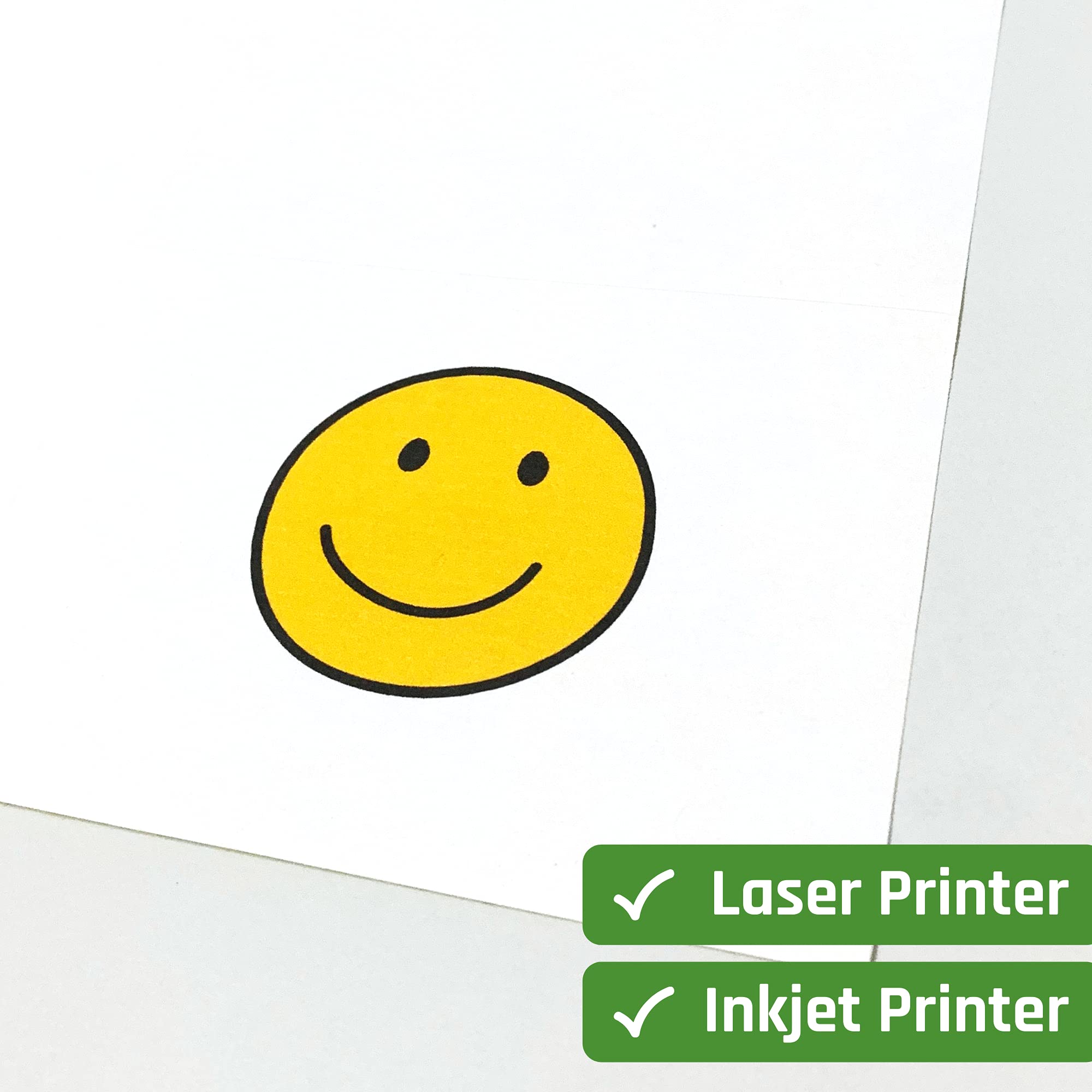 Sticker Paper for Printer A4, White Printable Sticky Labels for Printing - 25 Sheets