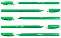 Eziglide Ballpoint Green Pen, Pack of 10 Ballpoint Pens, Smooth Writing Action-Medium Point 1.0mm Coloured Pens Multipack - Ball Point Pens Ideal Pens for School, Home or Work Stationery Supplies