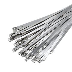 Stainless Steel Cable Ties, Deecam 50 Pcs 4.6×300mm Metal Cable Tie, 304 Stainless Steel Zip Ties with Steel Ball Stopper, Suitable for Binding Cable, Garden Repair (50 Pcs)