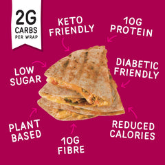 Fitbakes 2g Carbs Wholegrain Keto Tortilla Wraps, 6x40g Full Size Keto Wraps, 10g Protein Wraps, Keto Bread, Low Carb Wrap for Low Carb Snacks, Keto Snack, Protein Bread, Keto Food UK, Low Carb Bread