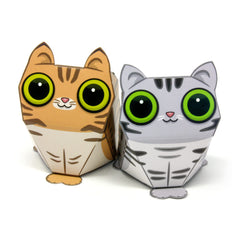 Box Buddies Foldimals Cats - Pack of 8 Cat Paper Toy Cards - Paper Craft for Kids, Pocket Money Toys, Stocking Fillers