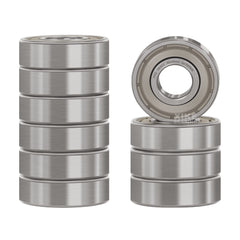 XIKE 10 pcs 696ZZ Mini Ball Bearings 6x15x5mm Pre-lubricated/Bearing Steel and Double Metal Seals, 696-2Z Deep Groove Ball Bearing with Shields.