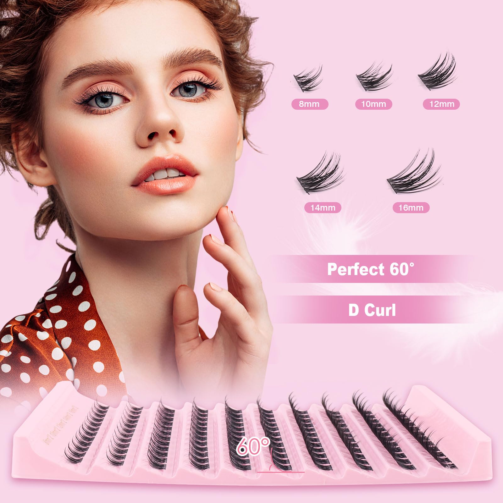 Sixstarhair Cluster Lashes D Curl 120 Clusters Individual Lashes 8-16mm Diy Individual Eyelashes Extenison Mega Volume Eyelash Clusters Natural Look Cat Eye Lash Extensions Diy at Home