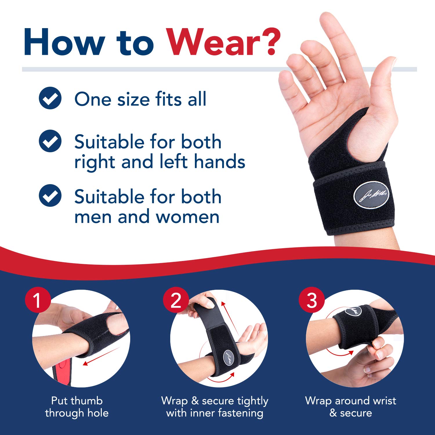 Doctor Developed Wrist Supports - Relief for carpal tunnel, wrist injuries, arthritis, hand support, wrist braces, wrist strap, wrist supports and Doctor Handbook (Single)