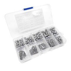 Mebamce 570pcs 304 Stainless Steel Metric Precision Bearing Balls 2-7mm Assorted Loose Bicycle Bearing Steel Ball Assortment for Industrial Accessories, Bicycle Wheel, Skateboard Bearings (10 Sizes)