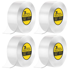 12M Double Sided Tape Heavy Duty, Strong Double Sided Sticky Tape, Double Sided Carpet Tape Clear Tape Nano Tape, Traceless Transparent Double Sided Adhesive Tape for Office, Home, Kitchen, Party, Car