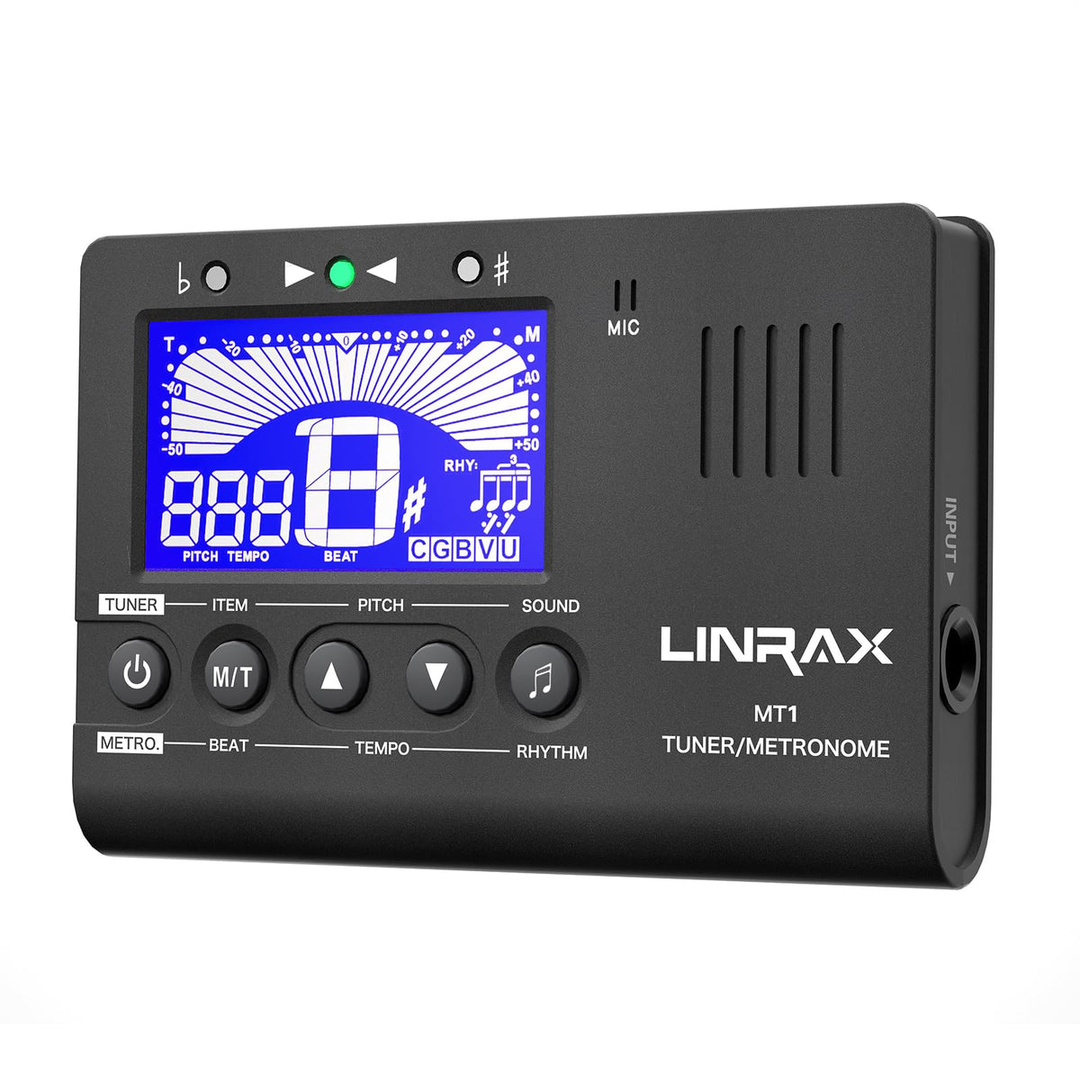 Linrax MT1 Metronome Tuner, 3 in 1 Digital Metronome Tuner Tone Generator for Guitar Bass Ukulele Violin Saxophone Trumpet Clarinet Flute, Precise Tempo and Beat, Chromatic Tuner for All Instruments