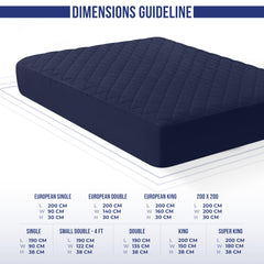 Utopia Bedding Quilted Fitted Mattress Pad Small Double 4 FT 122x190 cm, Extra Deep Mattress cover, Mattress Topper, Mattress Protector Stretches up to 38 CM (Navy)