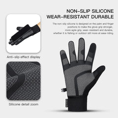 yoofun Waterproof Gloves Men, Thermal Gloves for Men, Cycling Gloves Touchscreen Anti-slip Palm Windproof Warm Gloves Driving Climbing Hiking Skiing (Grey, M)