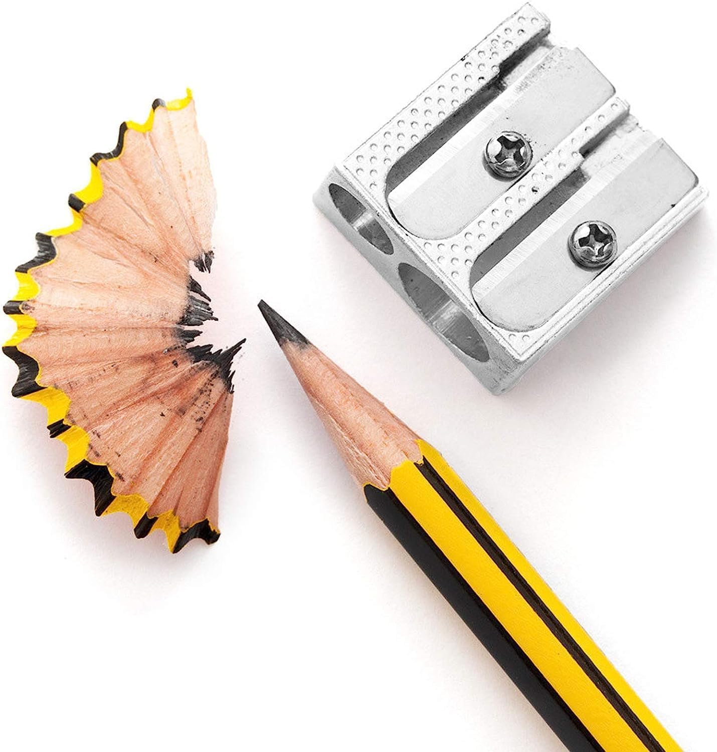 3PCS Metal Pencil Sharpeners with 2 Holes, Metal Sharpener Pencil Sharpeners for School Pencil