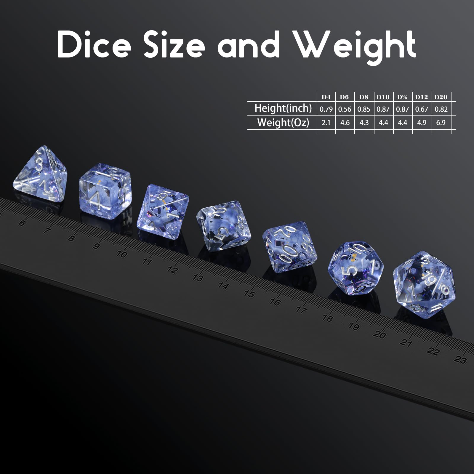 Peacock DND Dice, DNDND Resin Dice Set with Velvet Bag for Dungeons and Dragons D&D Role Playing Games and Tabletop Games（Peacock