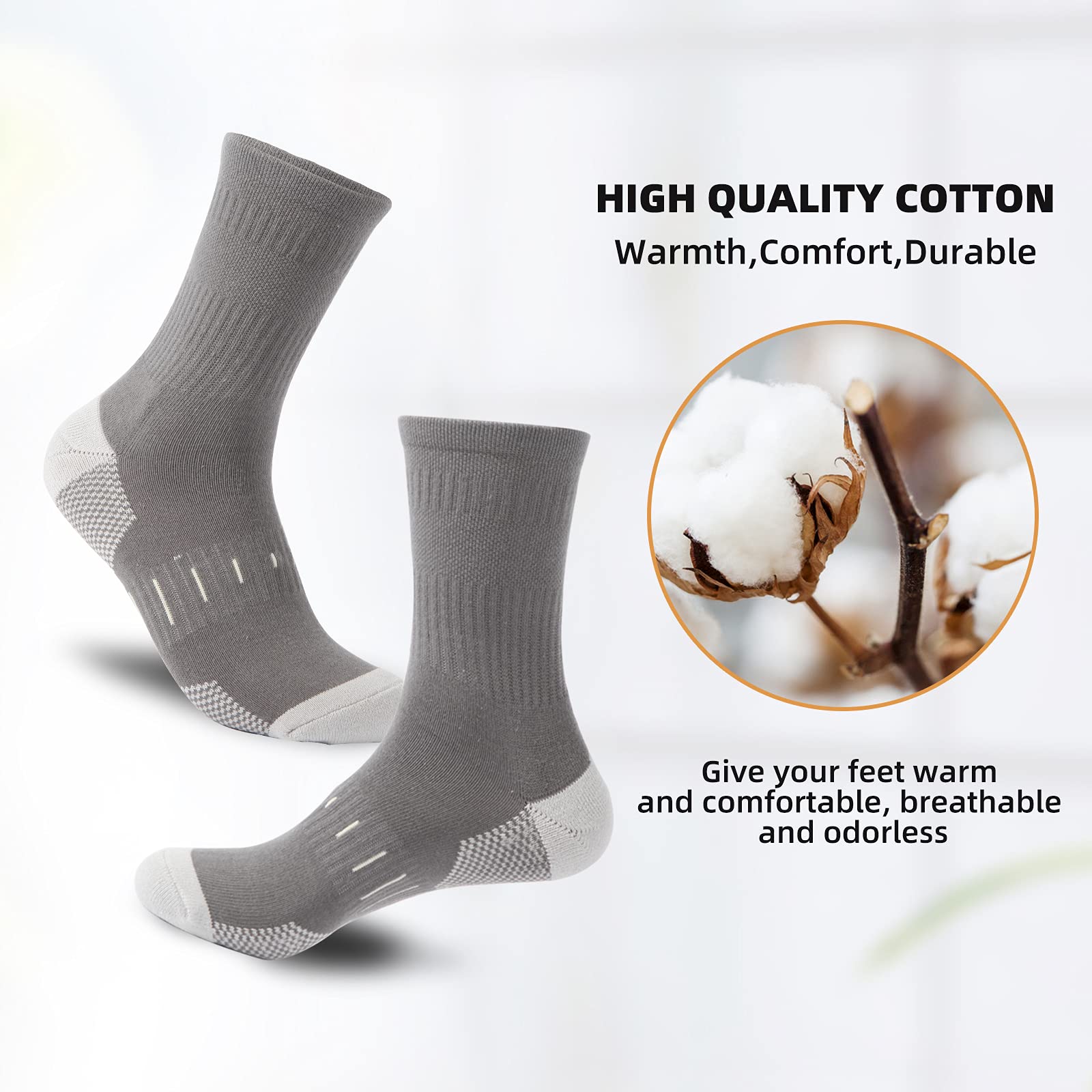 BUDERMMY 3, 6 or 9 Pairs Men's Dress Sock Same inside and outside Cotton Socks Classic Comfortable Soft Business Calf Socks (Black 6 pairs, 9-12)