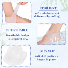 Silicone Heel Protectors - 4pcs Soft Gel Blister Prevention, Heel Cups & Ankle Protectors for Plantar Fasciitis Relief, Comfortable & Durable Shoe Heel Socks for Men and Women