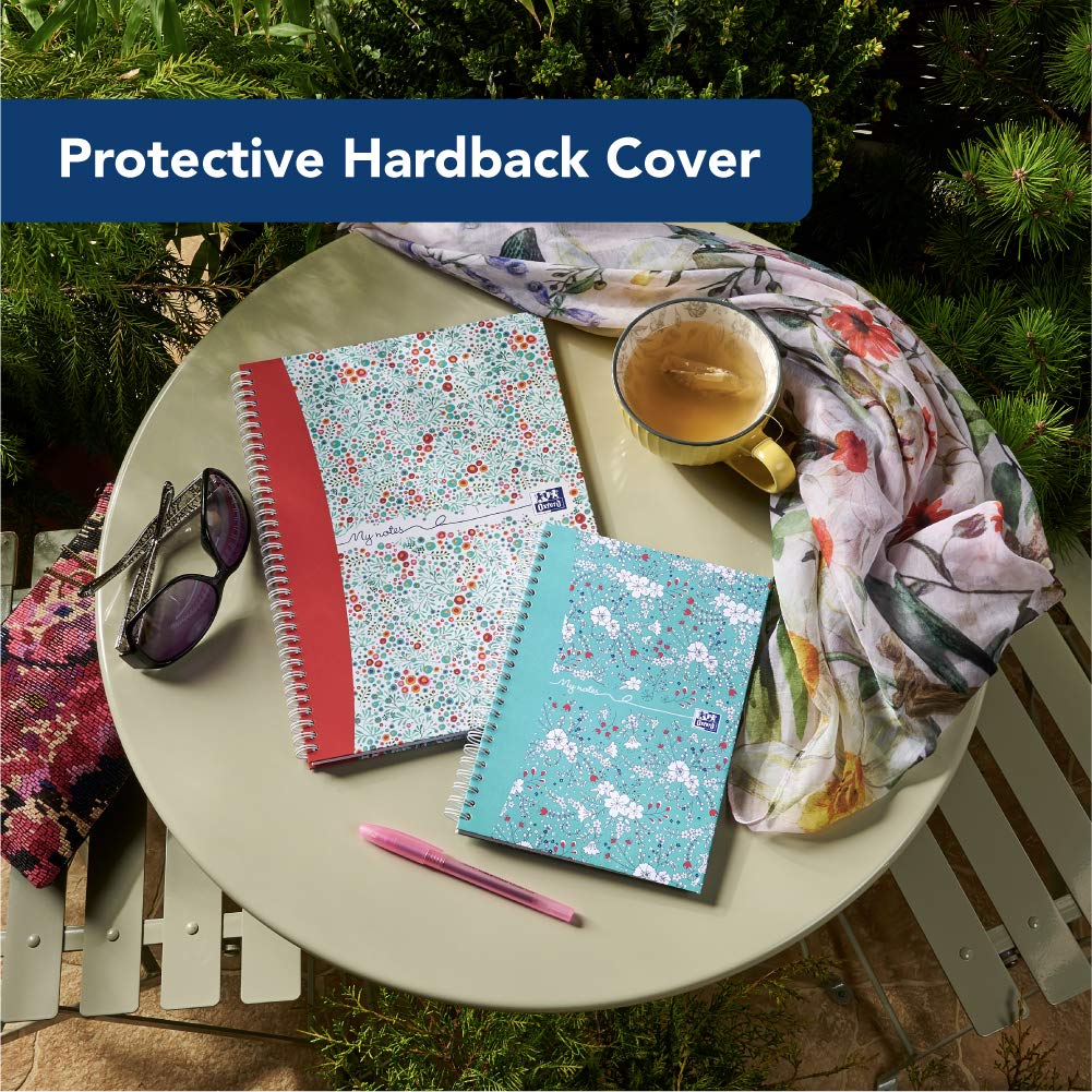 Oxford My Notes, A4 Notebook Hardcover, Twin Pack Of Oxford Floral And Bloom, 140 Pages