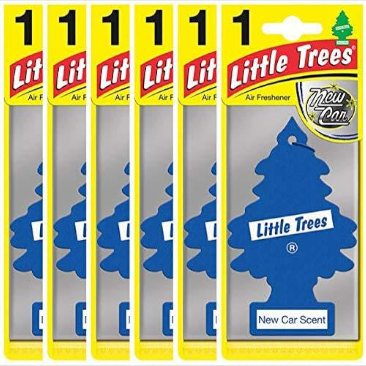 Little Trees Air Freshener Tree MTZ02 New Car Fragrance For Car Home Boat Caravan - Six Pack, Blue